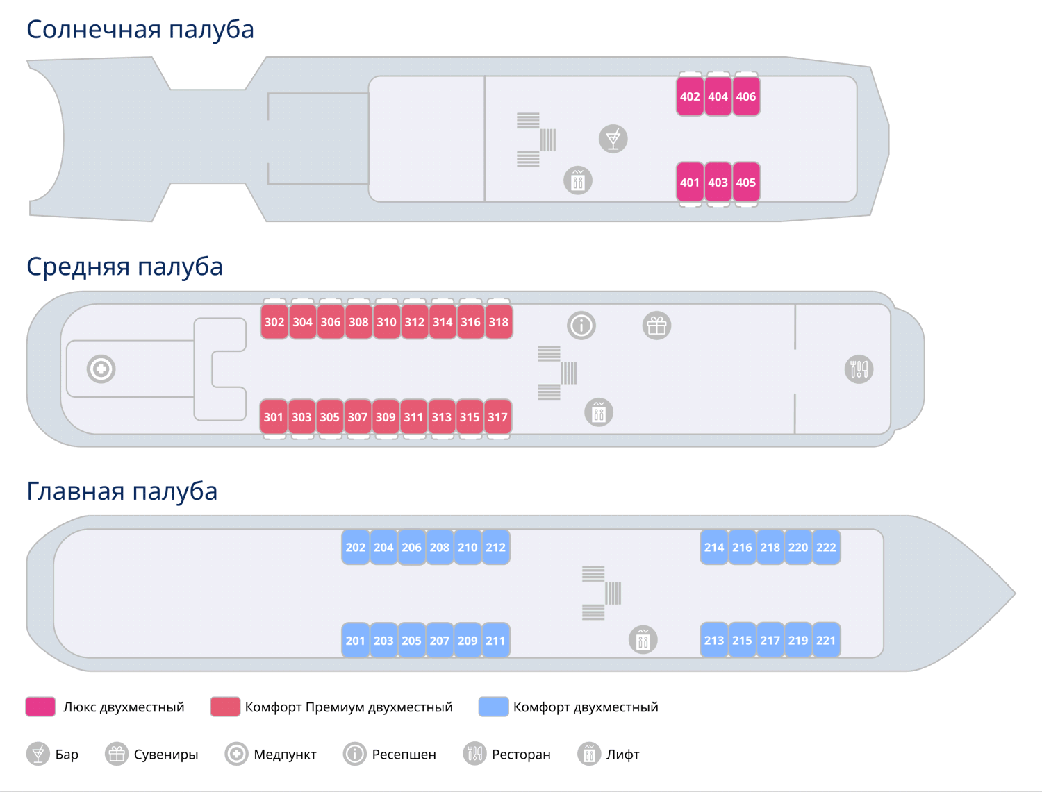Схема теплохода Принцесса Анабелла
